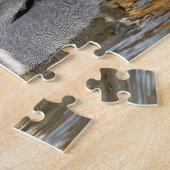 Een Chatty Green-Winged Blauwgroen Duck bij de Pon Legpuzzel (Zijkant)