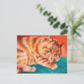 Een Cheeky Kitten van Louis Wain Briefkaart (Staand voorkant)
