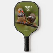Een Cheeky Paar van de Zebra vinkzangvogels Pickleball Paddle (Voorkant)