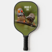 Een Cheeky Paar van de Zebra vinkzangvogels Pickleball Paddle (Achterkant)