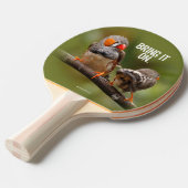 Een Cheeky Paar van de Zebra vinkzangvogels Tafeltennisbatje (Voorkant Gekanteld)