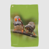 Een Cheeky Pair van Zebra Finches Golfhanddoek (Voorkant)