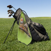 Een Cheeky Pair van Zebra Finches Golfhanddoek (Groen)