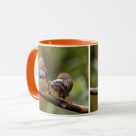 Een Cheeky Pair van Zebra Finches Mok (Voorkant links)