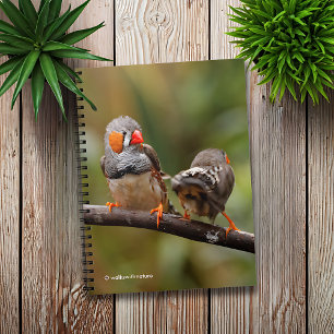 Een Cheeky Pair van Zebra Finches Notitieboek