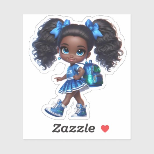 Een cheer teamlid - Blauw Sticker (Vel)