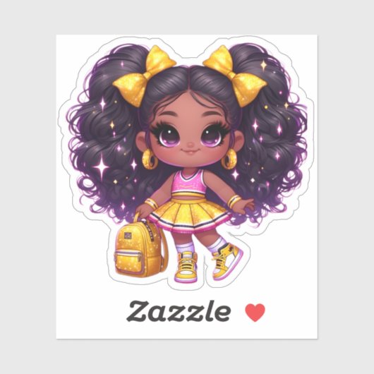 Een cheer teamlid - Geel Sticker (Vel)