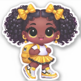 Een cheer teamlid - Geel Sticker