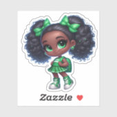 Een cheer teamlid - Groen Sticker (Vel)
