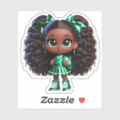 Een cheer teamlid - Groen Sticker (Vel)