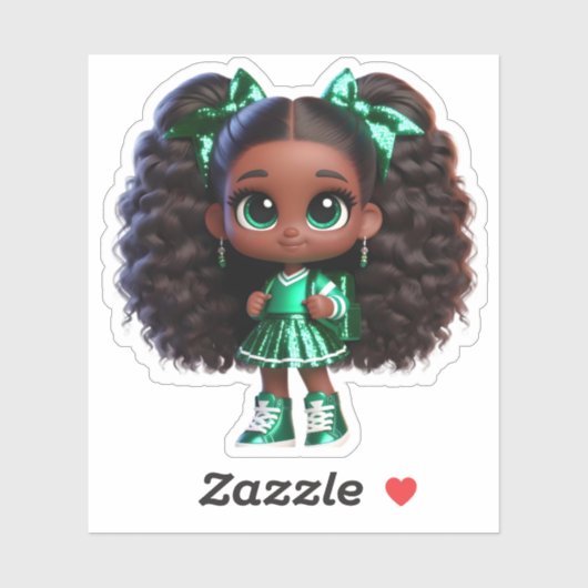 Een cheer teamlid - Groen Sticker (Vel)