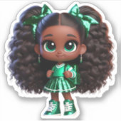 Een cheer teamlid - Groen Sticker (Voorkant)