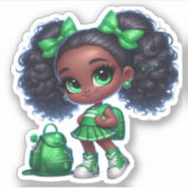 Een cheer teamlid - Groen Sticker (Voorkant)