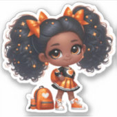 Een cheer teamlid - Oranje Sticker (Voorkant)