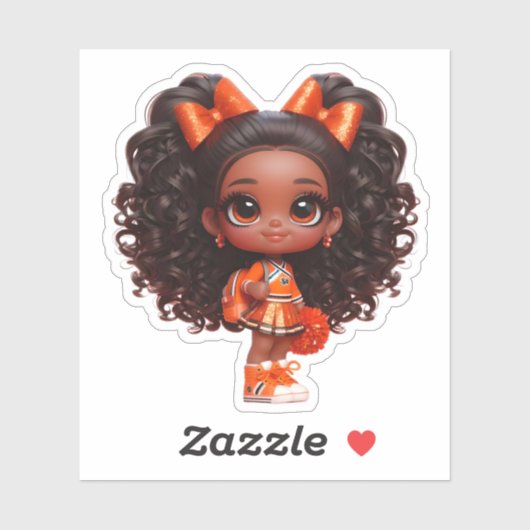Een cheer teamlid - Oranje Sticker (Vel)
