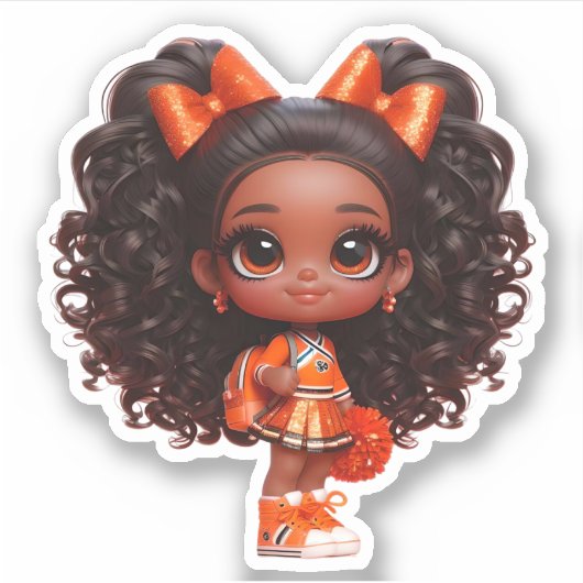 Een cheer teamlid - Oranje Sticker (Voorkant)