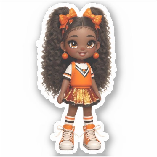 Een cheer teamlid - Oranje Sticker (Voorkant)