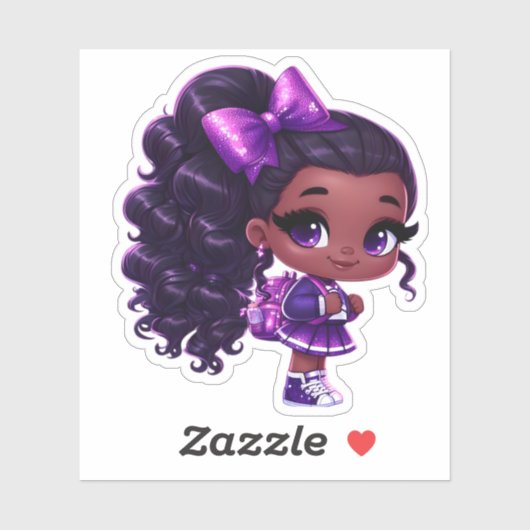 Een cheer teamlid - Paarse Sticker (Vel)