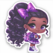 Een cheer teamlid - Paarse Sticker (Voorkant)