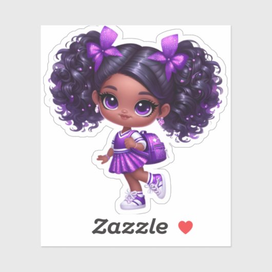 Een cheer teamlid - Paarse Sticker (Vel)