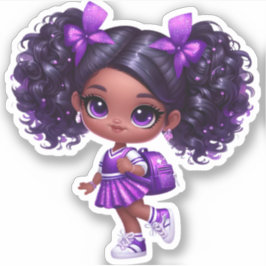 Een cheer teamlid - Paarse Sticker