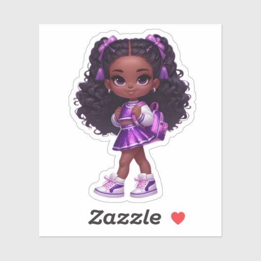 Een cheer teamlid - Paarse Sticker (Vel)