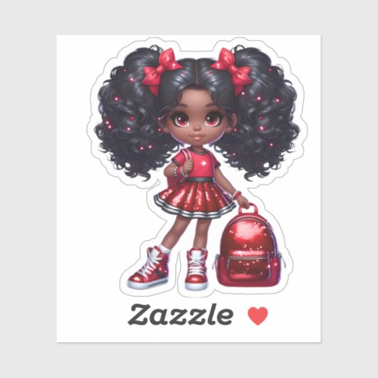 Een cheer teamlid - rood sticker (Vel)