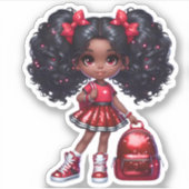 Een cheer teamlid - rood sticker (Voorkant)