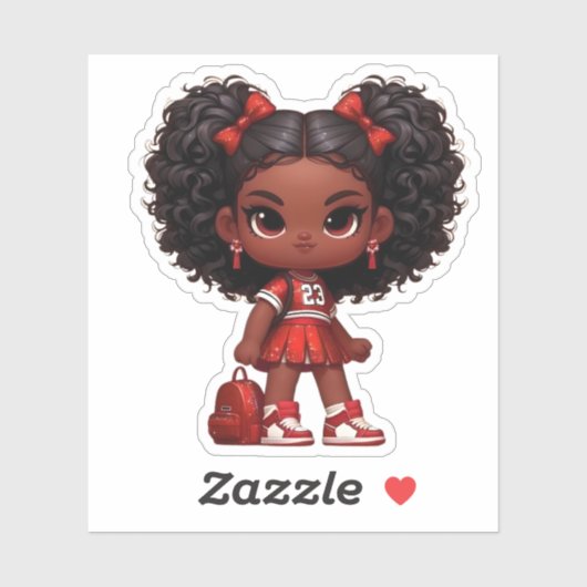 Een cheer teamlid - rood sticker (Vel)