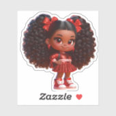 Een cheer teamlid - rood sticker (Vel)
