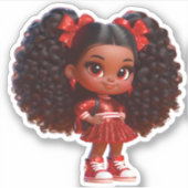 Een cheer teamlid - rood sticker (Voorkant)