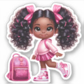 Een cheer teamlid - roze sticker (Voorkant)