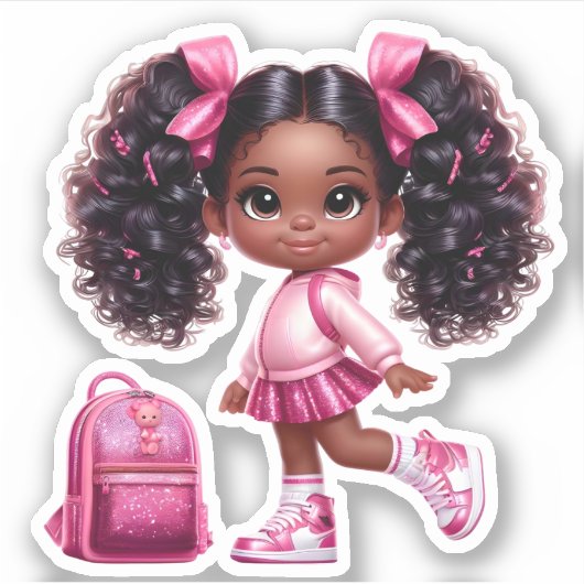 Een cheer teamlid - roze sticker (Voorkant)