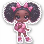 Een cheer teamlid - roze sticker (Voorkant)