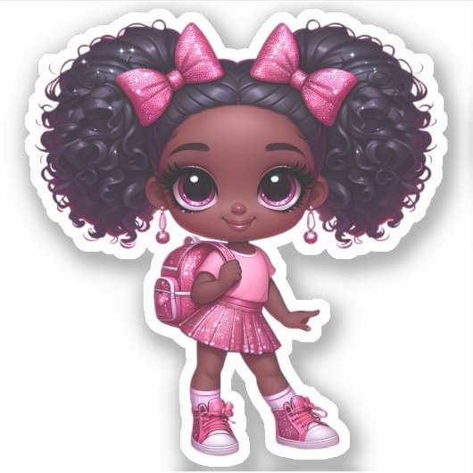Een cheer teamlid - roze sticker (Voorkant)