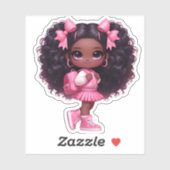 Een cheer teamlid - roze sticker (Vel)
