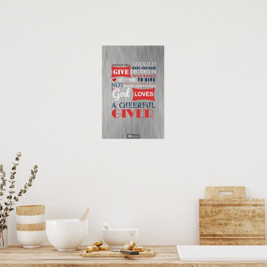 Een Cheerful Giver Poster (Keuken)
