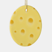 Een Cheesy Message Personated Yellow Swiss Cheese Keramisch Ornament (Rechts)
