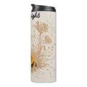 Een cheeta en zonnebloemen in Waterverf Thermosbeker (Geroteerd rechts)