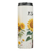 Een cheeta in een zonnebloemveld thermosbeker (Achterkant)