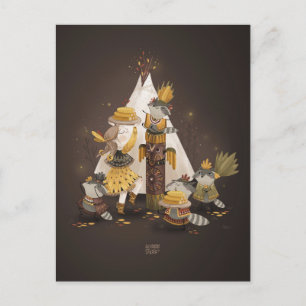 Een chef van gele maïs door Alexandra Dikaia Briefkaart