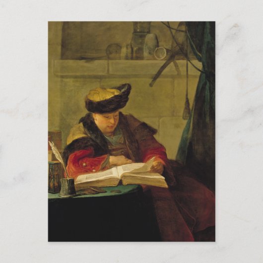 Een chemicus in zijn laboratorium briefkaart (Voorkant)