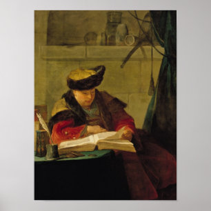 Een chemicus in zijn laboratorium poster