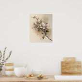 Een Cherry Blossom Branch Waterverf Poster (Keuken)