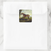 Een Chestnut Racepaard van George Stubbs Vierkante Sticker (Tas)