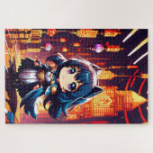 Een chibi heroïne in de pixelwereld legpuzzel (Horizontaal)