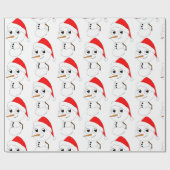 een chibi-sneeuwman cadeaupapier (Vlak)
