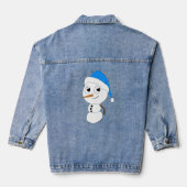 een chibi-sneeuwman denim jacket (Achterkant)