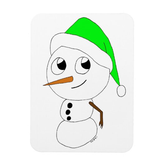 een chibi-sneeuwman magneet (Verticaal)