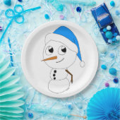 een chibi-sneeuwman papieren bordje (Feest)